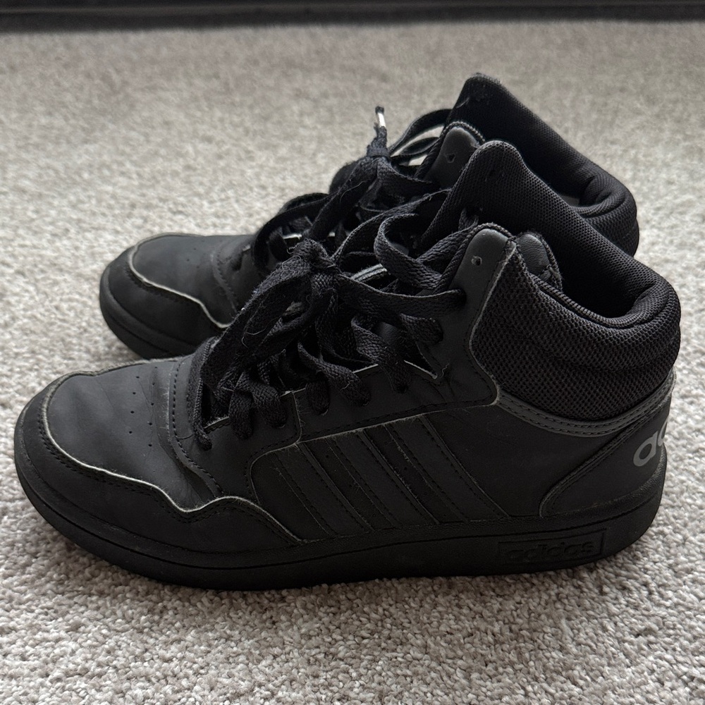 Adidas Boy’s Black Mid-Top Athletic Sneakers
